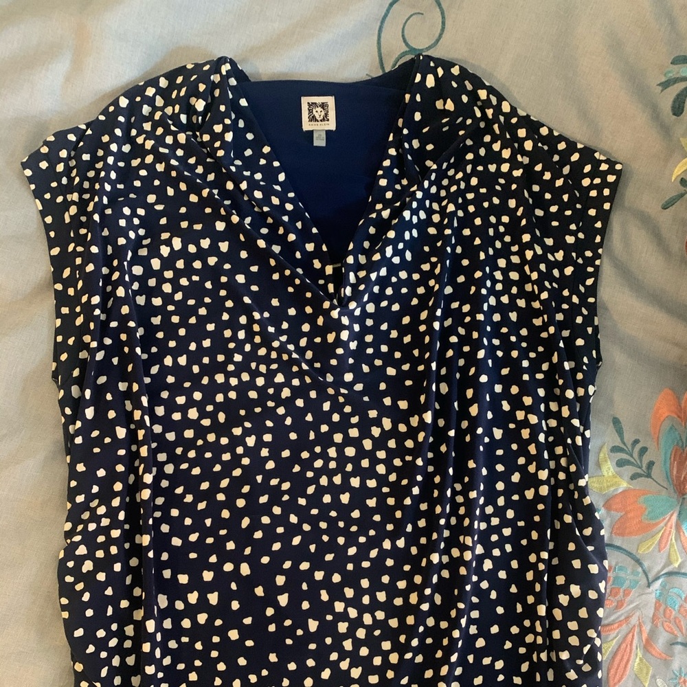 Anne Klein deep blue with white “dots”.